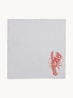 Discount Frohstoff Serviette en lin sérigraphiée à la main Homard