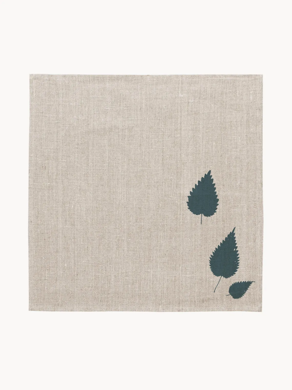 Fashion Frohstoff Serviette en lin sérigraphiée à la main Feuille d'ortie