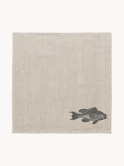 Sale Frohstoff Serviette en lin sérigraphiée à la main Perch