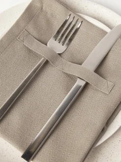 Discount The Organic Company Serviettes de table Dinner, 4 pièces Grège
