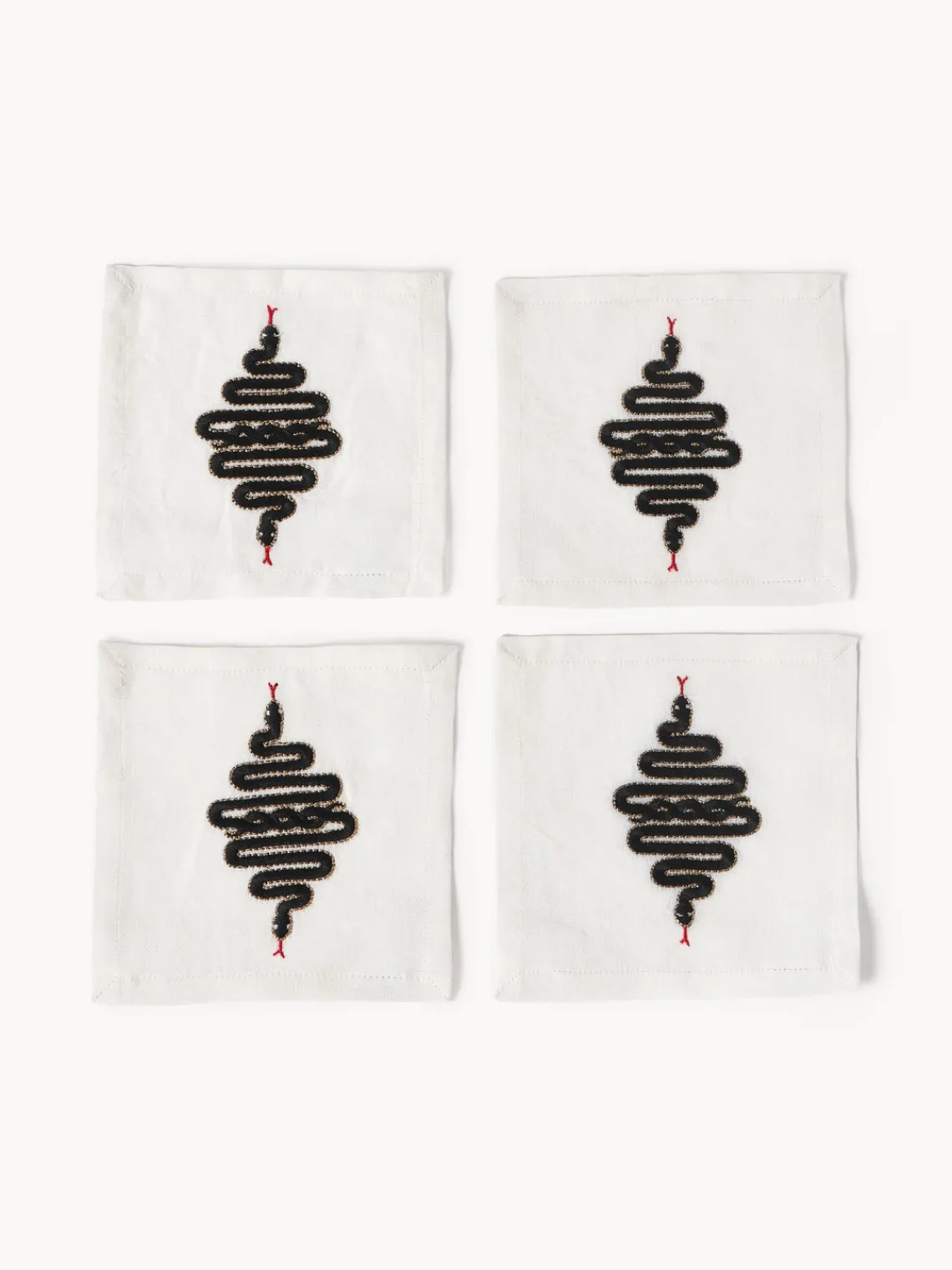 Hot Jonathan Adler Serviettes de table Snake, 4 pièces
