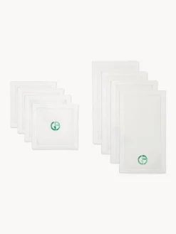 Sale Armani Casa Serviettes en lin avec dessous de verre Rosemary, 8 élém.