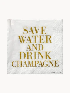 Outlet Bloomingville Serviettes en papier Save Water, 20 pièces