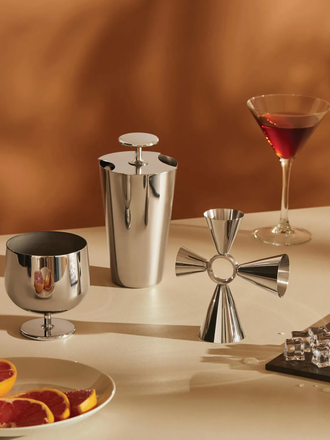 Sale ALESSI Set à cocktail en acier inoxydable Parisienne, 3 élém.