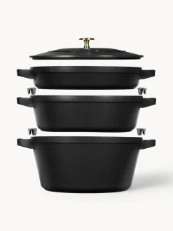 Best Staub Set de casseroles en fonte La Cocotte, 3 élém. Noir, mat