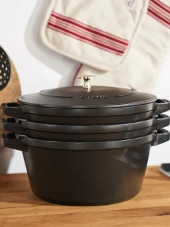 Best Staub Set de casseroles en fonte La Cocotte, 3 élém. Noir, mat