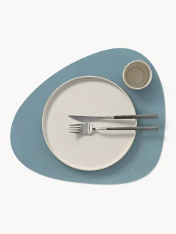 Discount LIND DNA Sets de table asymétriques en cuir Curve, 4 pièces Bleu ciel