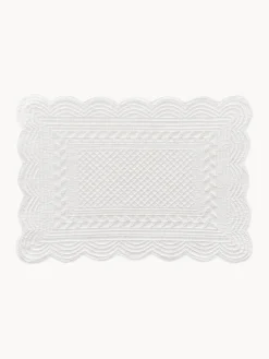 Fashion Cote Table Sets de table Boutis, 2 pièces Blanc