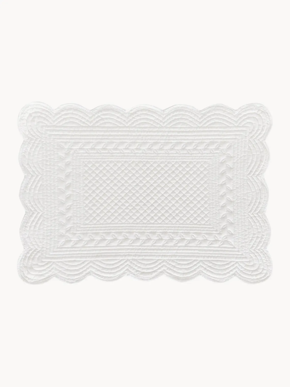 Fashion Cote Table Sets de table Boutis, 2 pièces Blanc