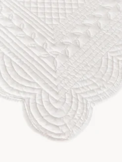 Fashion Cote Table Sets de table Boutis, 2 pièces Blanc