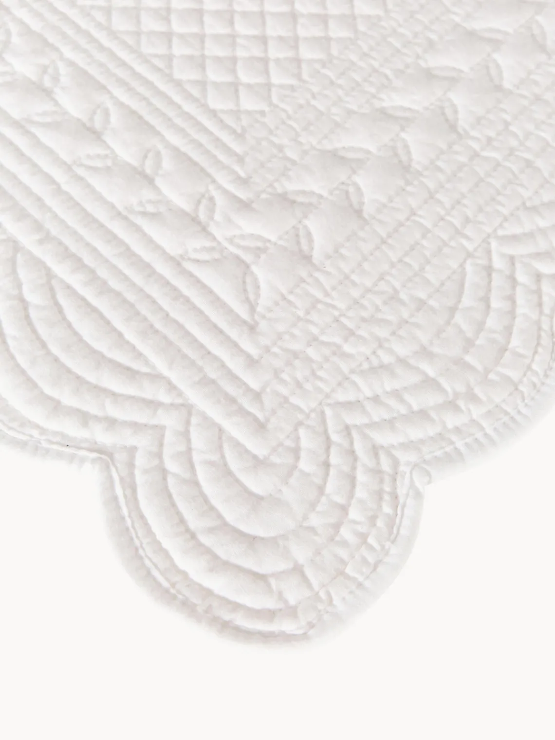 Fashion Cote Table Sets de table Boutis, 2 pièces Blanc