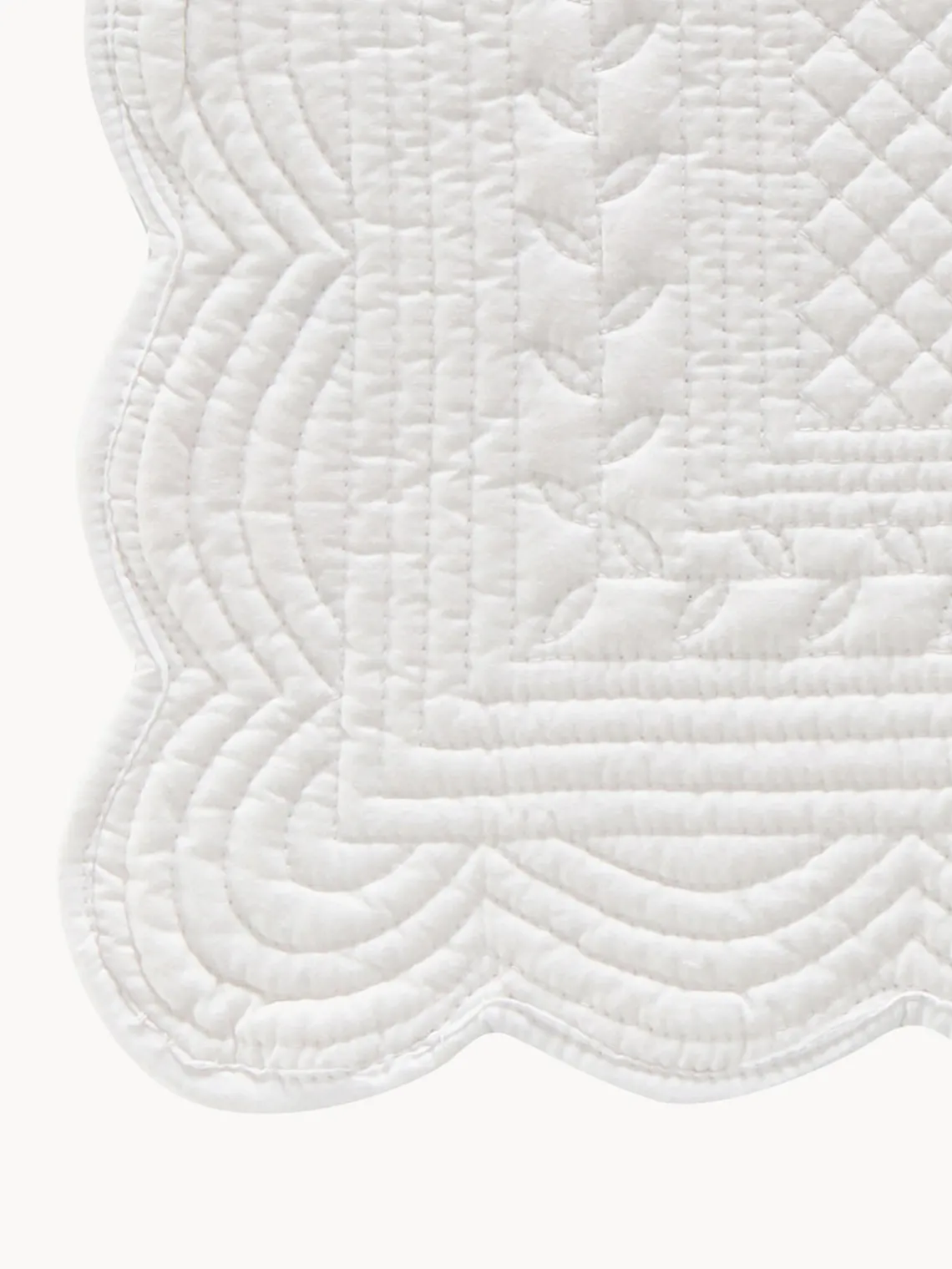Fashion Cote Table Sets de table Boutis, 2 pièces Blanc