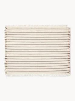 Hot Broste Copenhagen Sets de table en coton avec franges Elouise, 2 pièces