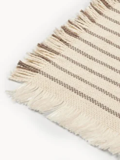 Hot Broste Copenhagen Sets de table en coton avec franges Elouise, 2 pièces