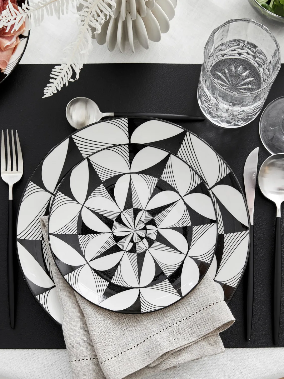 Hot ASA Selection Sets de table en cuir synthétique Pik, 2 pièces Noir