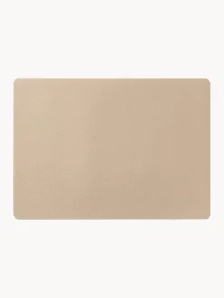 New BITZ Sets de table en cuir synthétique réversible , 4 pièces Beige, noir