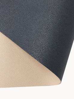 New BITZ Sets de table en cuir synthétique réversible , 4 pièces Beige, noir