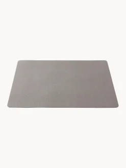 New BITZ Sets de table en cuir synthétique réversible , 4 pièces Taupe, noir