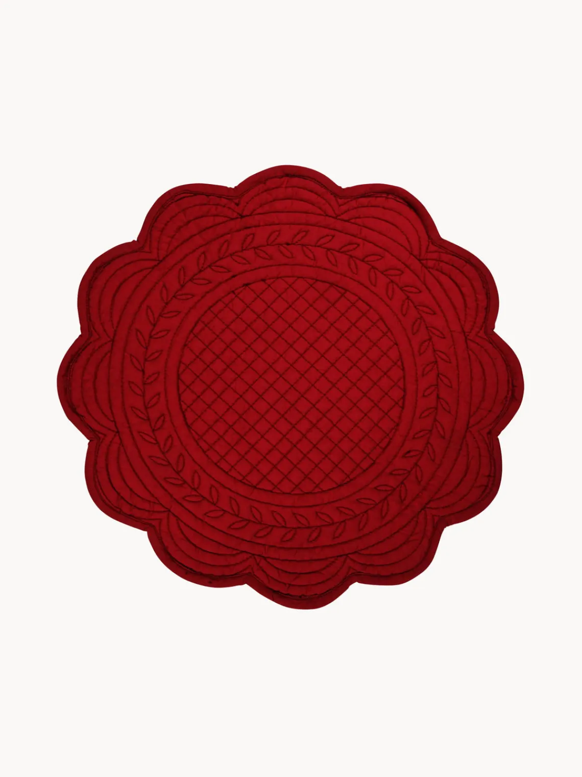 Clearance Cote Table Sets de table ronds en coton Boutis, 2 pièces Rouge
