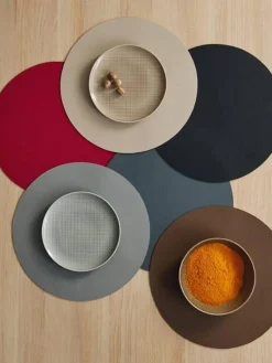 Sale ASA Selection Sets de table ronds en cuir synthétique Pik, 2 pièces Gris foncé
