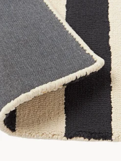 Hot Jotex Sets de table tuftés à la main Kio Stripe, 4 pièces Noir, blanc crème