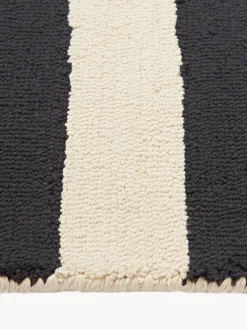 Hot Jotex Sets de table tuftés à la main Kio Stripe, 4 pièces Noir, blanc crème