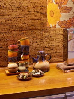 Clearance HKLIVING Sous-tasses artisanales en céramique 70's, 4 élém.