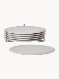 Discount Zone Denmark Sous-verres en silicone Plain, 6 élém. Blanc cassé