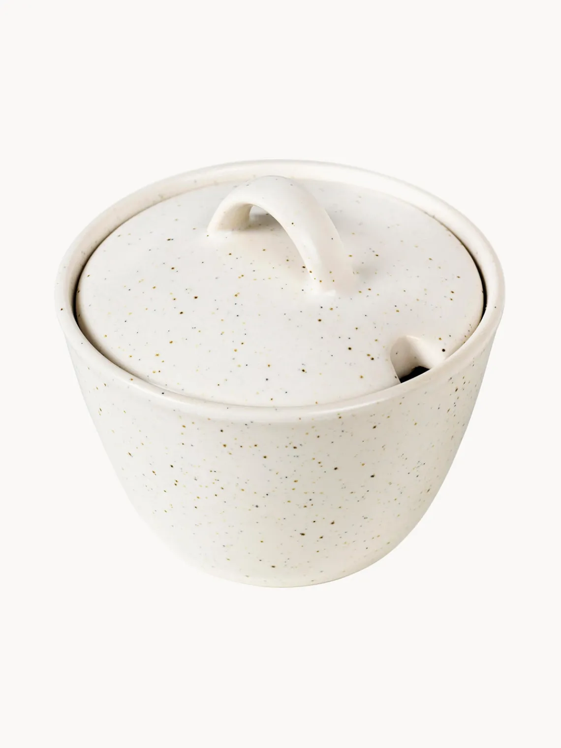 New Broste Copenhagen Sucrier rustique fait main Nordic Vanilla Blanc cassé, chiné