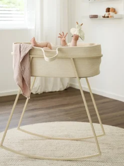 Hot Metallbude Support de berceau artisanal Korsina Beige clair