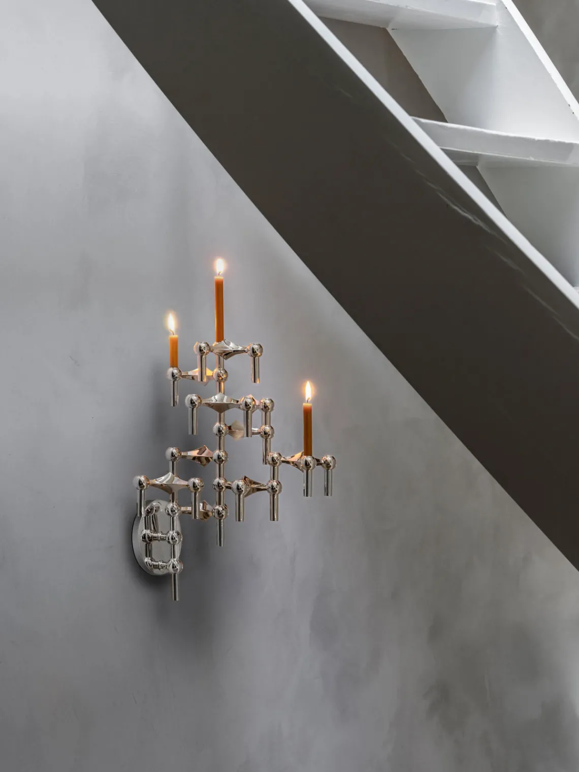 Outlet STOFF Nagel Support mural pour bougeoir Argenté, haute brillance