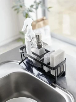 Discount Yamazaki Support éponge et bouteille en métal Tower Noir, haute brillance