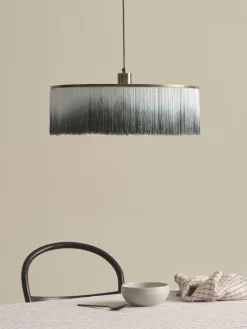 Discount Jotex Suspension avec franges Regency Tons bleu pétrole, blanc
