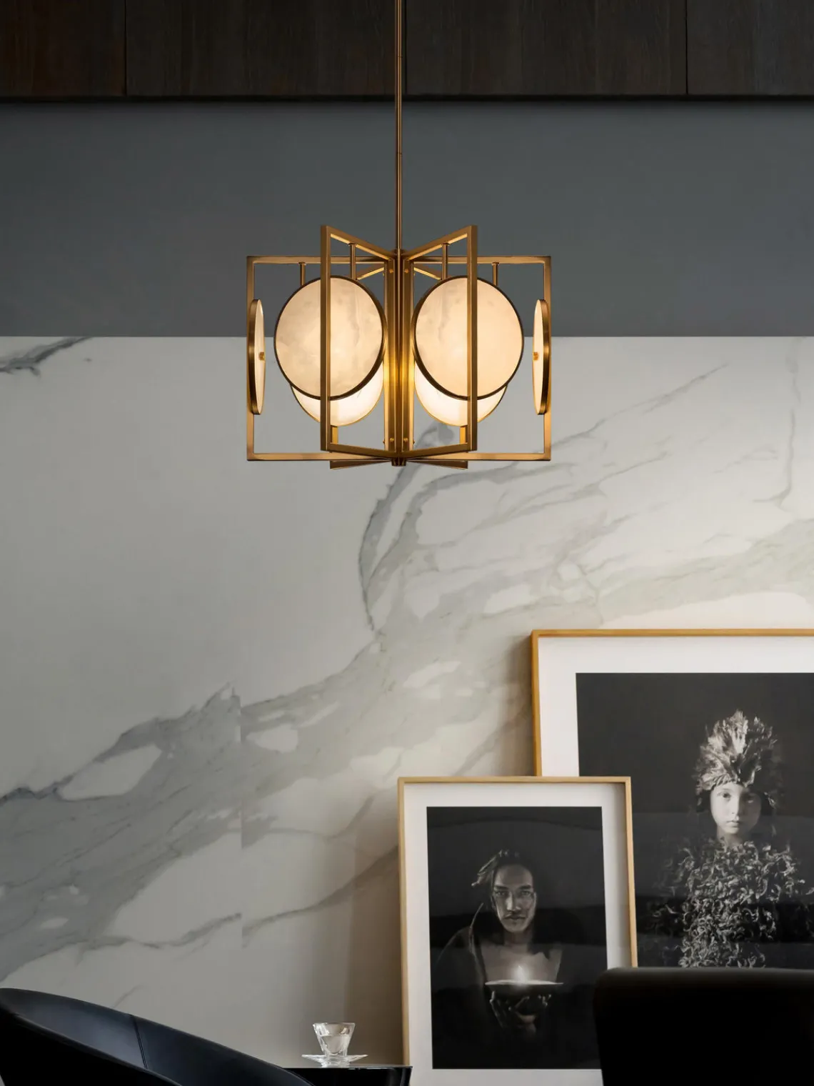 Outlet Maytoni Suspension en marbre et métal Marmo