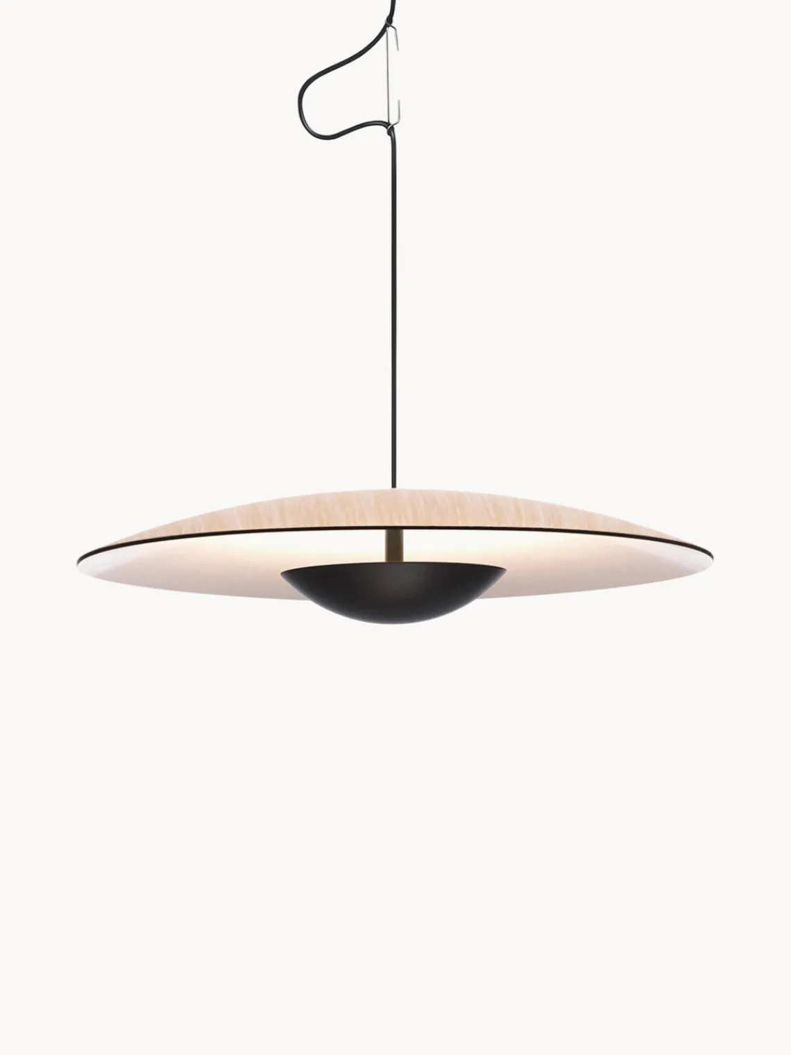 Sale Marset Suspension LED à intensité variable Ginger, tailles variées Bois clair, blanc cassé, noir