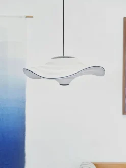 Clearance Made By Hand Suspension LED en fibres naturelles Flying Blanc