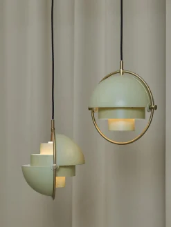 Best GUBI Suspension orientable Multi-Lite Vert clair mat, doré haute brillance
