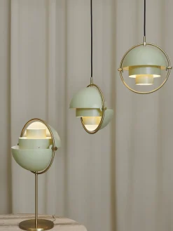 Best GUBI Suspension orientable Multi-Lite Vert clair mat, doré haute brillance