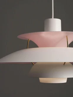 Clearance Louis Poulsen Suspension PH 5 Anniversary Edition Rose pâle, blanc, doré
