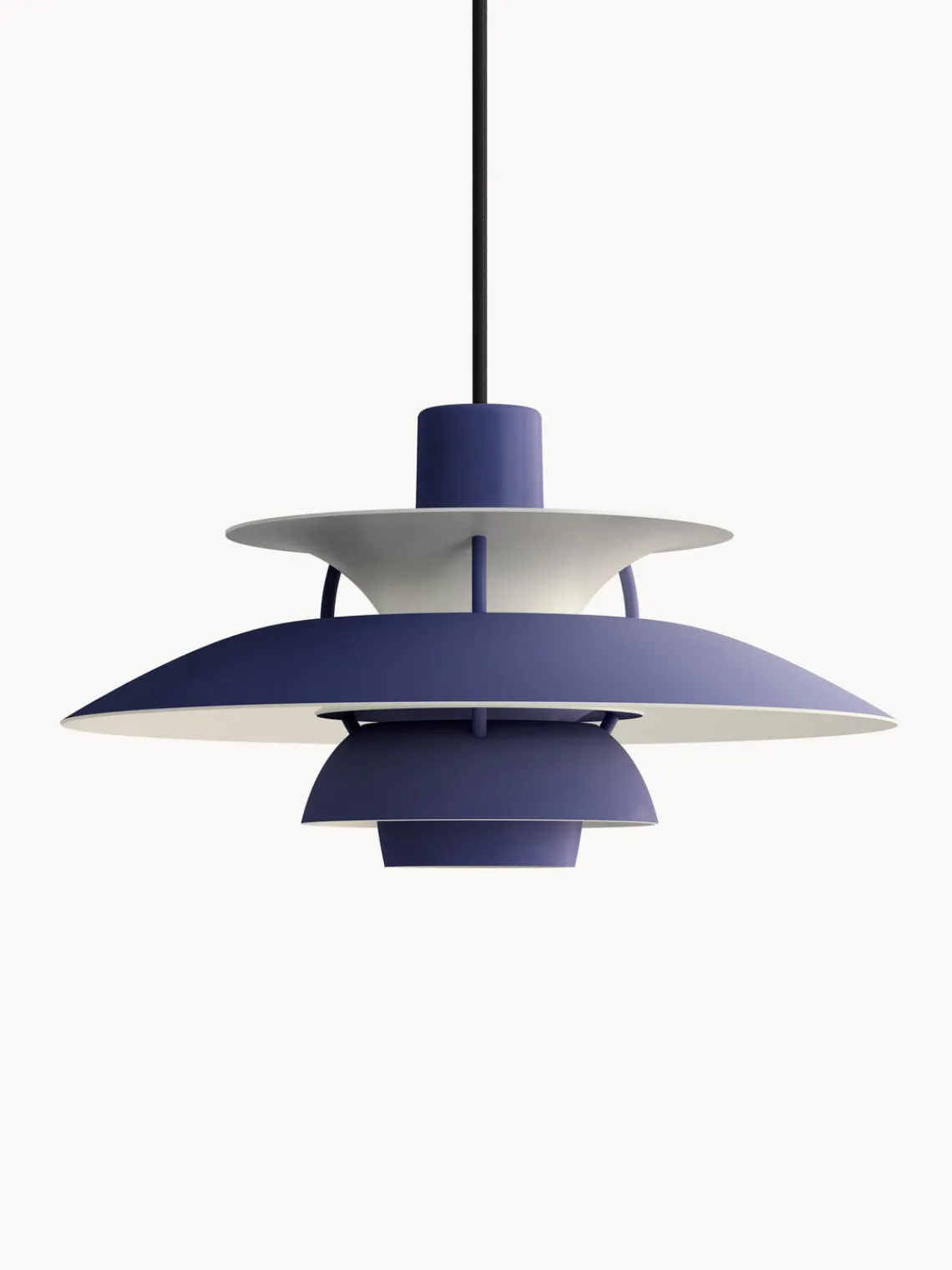 New Louis Poulsen Suspension PH 5 Mini Bleu foncé, blanc