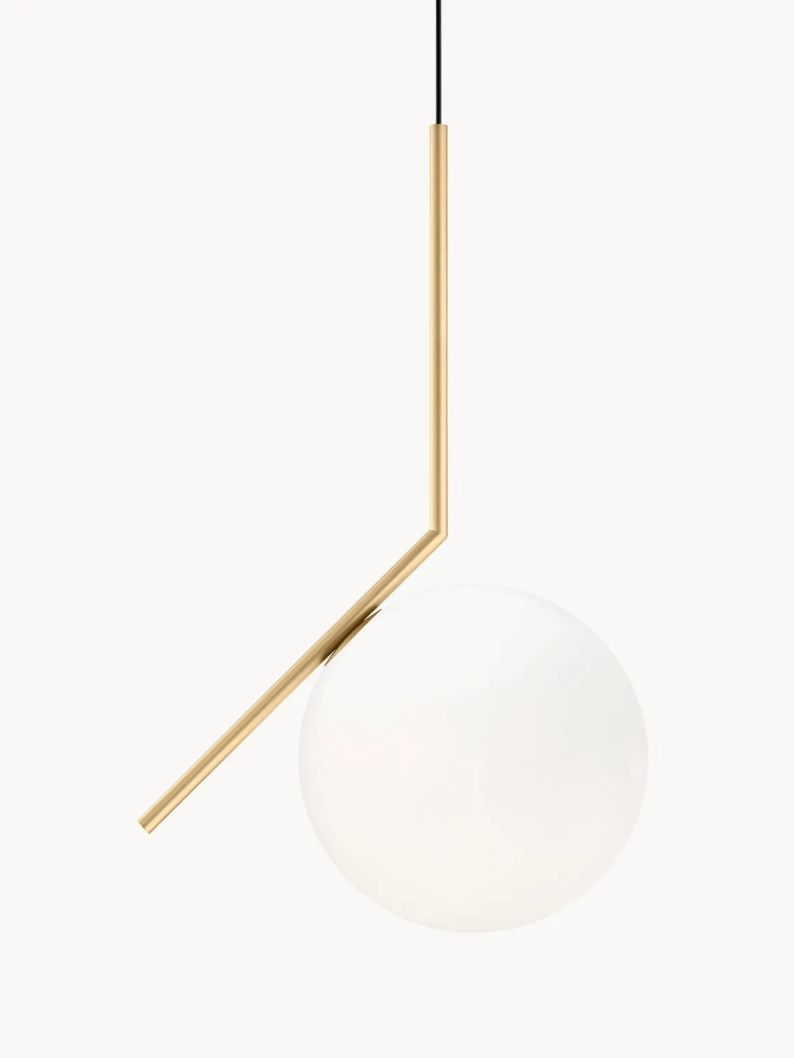 Hot Flos Suspension soufflée bouche IC Lights, haut. 70 cm Doré mat, blanc