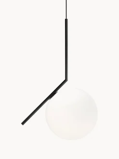 New Flos Suspension soufflée bouche IC Lights, haut. 70 cm Noir, blanc