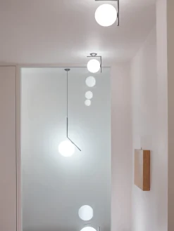 Fashion Flos Suspension soufflée bouche IC Lights, haut. 70 cm Argenté, blanc