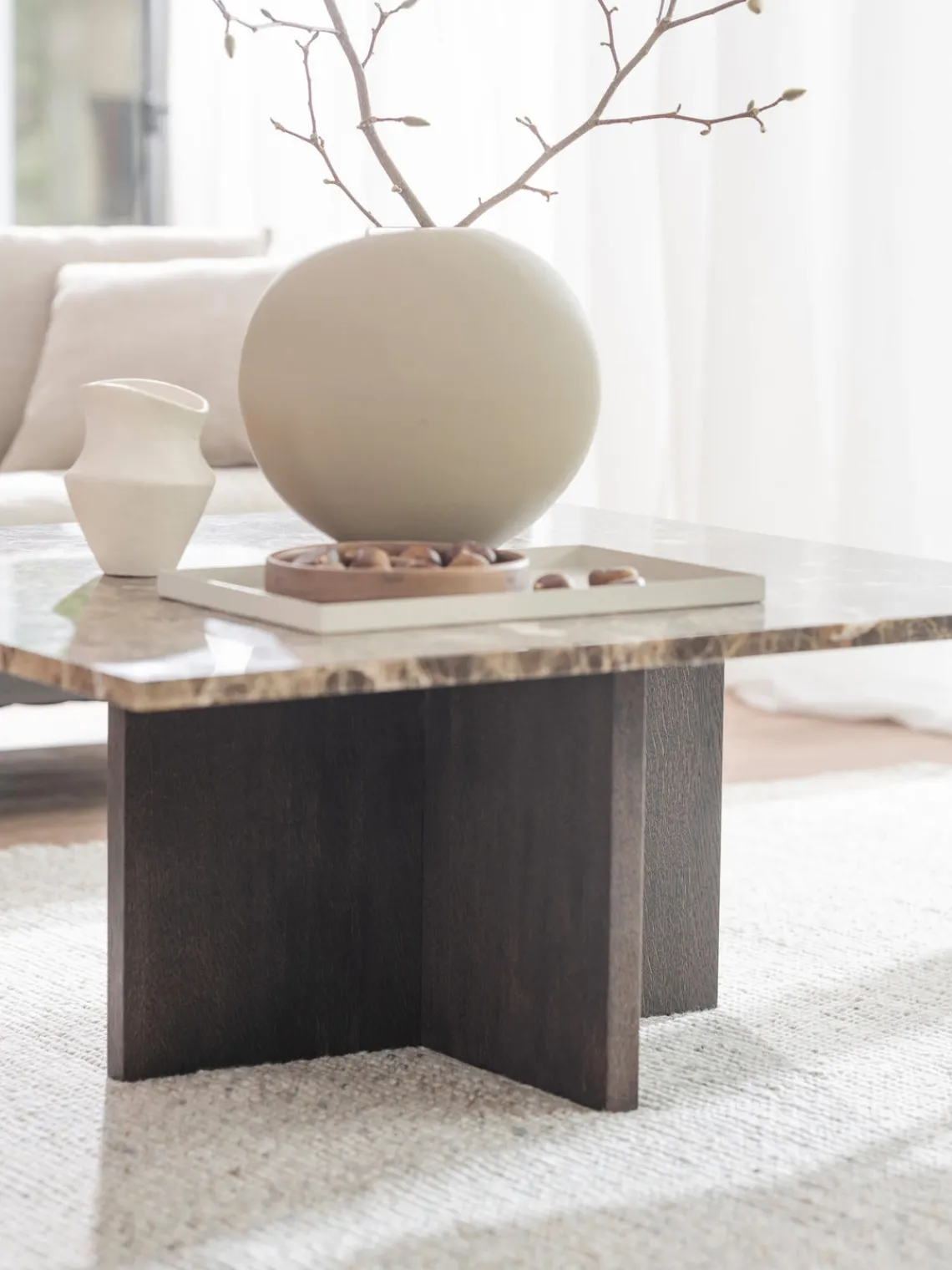 Outlet Rowico Table basse en marbre Brooksville