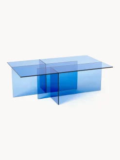Best Westwing Collection Table basse en verre Anouk Bleu, transparent