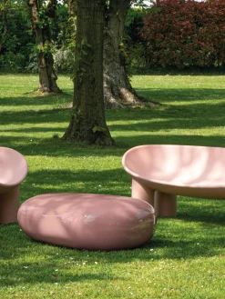 Sale Driade Table basse en verre de forme organique Koishi Vieux rose, haute brillance