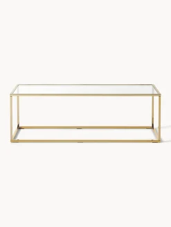 Best Westwing Collection Table basse en verre Maya Transparent, doré haute brillance