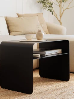New Metallbude Table d'appoint artisanale Cosmo Noir