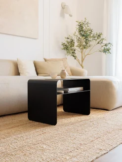 New Metallbude Table d'appoint artisanale Cosmo Noir