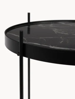 Outlet Zuiver Table d'appoint avec plateau amovible Cupid Noir, marbré